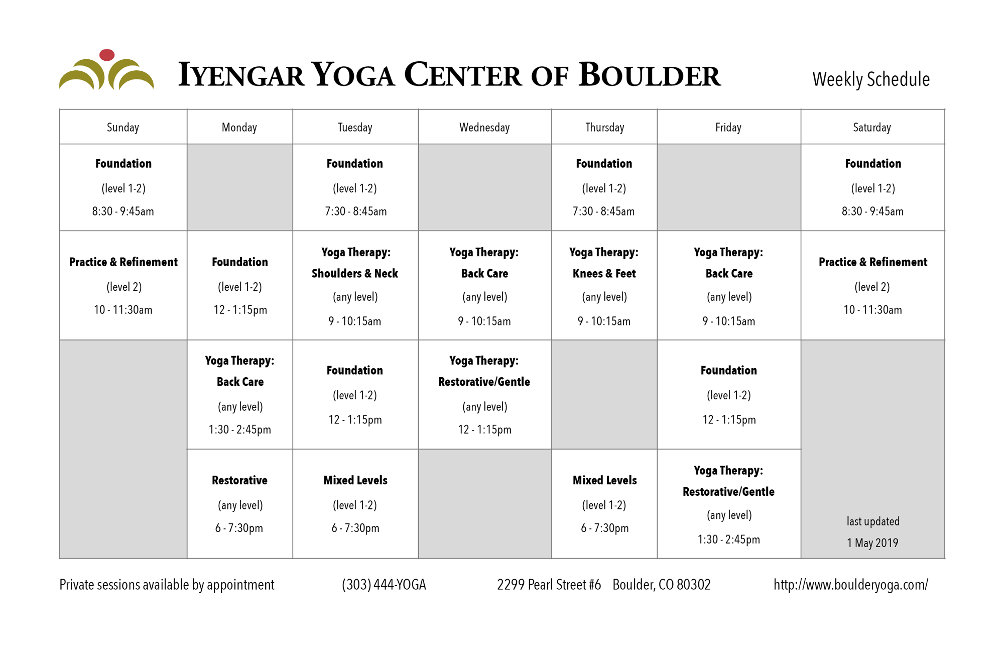 perfect balance yoga schedule